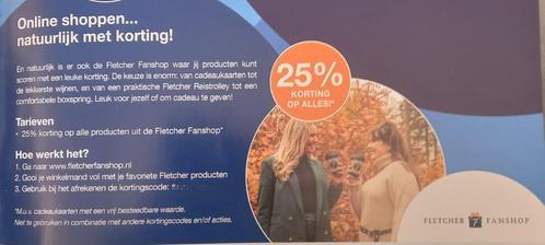 25% kortingscode op alle producten uit de Fletcher Fanshop, Tickets en Kaartjes, Kortingen en Cadeaubonnen, Eén persoon, Overige typen