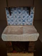 Miniatuur wasbak met Delfts blauwe tegels, Ophalen of Verzenden, Gebruikt, Sanitair