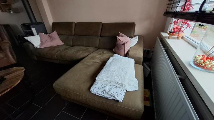 hoekbank, Huis en Inrichting, Banken | Bankstellen, Zo goed als nieuw, Vierpersoons of meer, Ophalen