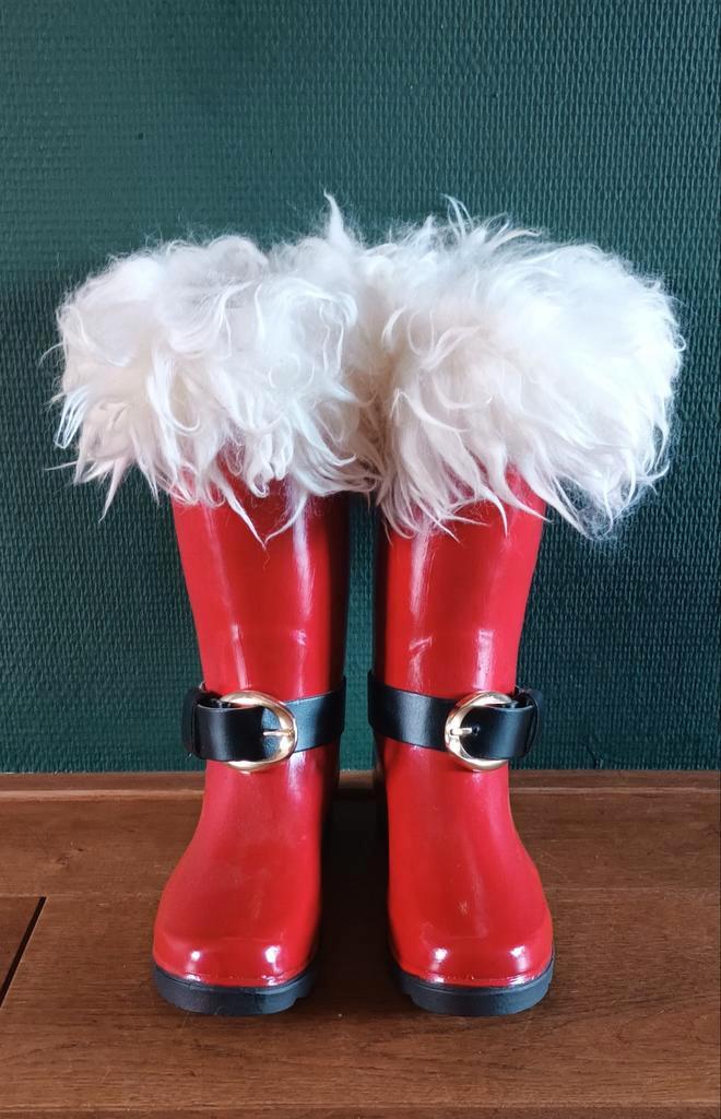 Kerst laarzen (rubber) mt 38 decoratie, Diversen, Kerst, Zo goed als nieuw, Ophalen