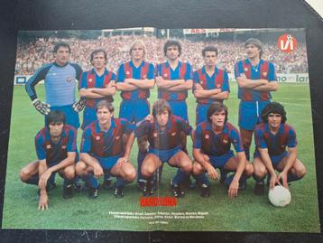 Oude poster FC Barcelona met Diego Maradona beschikbaar voor biedingen