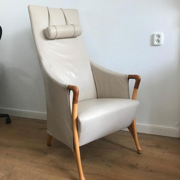 Giorgetti Progetti 64240 Highback chair fauteuil  leer, Huis en Inrichting, Fauteuils, Gebruikt, Leer, 50 tot 75 cm, 75 tot 100 cm