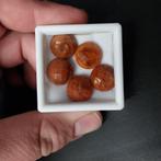 5 dubbel roos geslepen barnsteen cabochons, Sieraden, Tassen en Uiterlijk, Edelstenen, Ophalen of Verzenden, Zo goed als nieuw