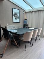 Eettafel inclusief eetstoelen en bank, Huis en Inrichting, Tafels | Eettafels, Ophalen, Gebruikt, 50 tot 100 cm, Vijf personen of meer