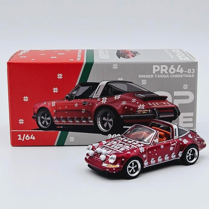 Pop Race Singer Targa Christmas 1/64, Hobby en Vrije tijd, Modelauto's | Overige schalen, Nieuw, Auto, Ophalen of Verzenden