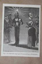 Antiek prentje - Elektrische neger in de VS - 1885 !!, Gebruikt, Ophalen of Verzenden, Voor 1940