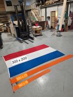 Nederlandse NL vlag 300x200, Oranje wimpel 320x25 en 160x18, ., Ophalen of Verzenden, Zo goed als nieuw, .