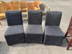 3 grijze eetkamerstoelen op wieltjes, Ophalen, Gebruikt, Grijs, Drie