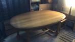 Ovale blank eiken eettafel 170cm lang 110cm breed 75cm hoog., Huis en Inrichting, Tafels | Eettafels, Eikenhout, Ophalen of Verzenden