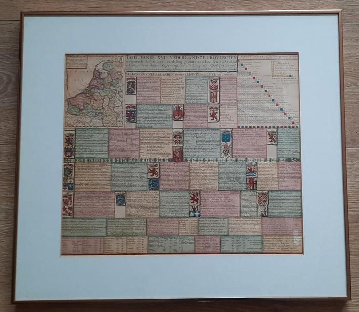 Antieke afdruk - 17 NEDERLANDSE PROVINCIEN - 1705., Antiek en Kunst, Kunst | Schilderijen | Klassiek, Ophalen of Verzenden