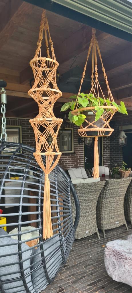 Macramé Plantenhanger & Lantaarn - Handgemaakt, Tuin en Terras, Tuinstekers, Nieuw, Ophalen of Verzenden