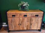Mangohout dressoir 140cm, Huis en Inrichting, Kasten | Dressoirs, Ophalen, 100 tot 150 cm, Zo goed als nieuw, Industrieel