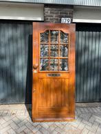 Voordeur met glas 212,5 x 91,5 hardhout, Doe-het-zelf en Verbouw, Deuren en Horren, Gebruikt, 80 tot 100 cm, Ophalen of Verzenden