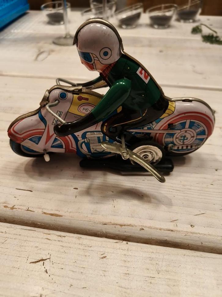 Vintage Opwind Motorfiets Speelgoed Jaren 60, Antiek en Kunst, Antiek | Speelgoed, Ophalen of Verzenden