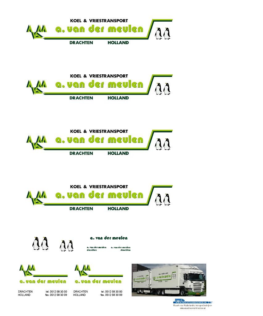 Vrachtauto decal 1:50 A v d Meulen Drachten ( combi ), Verzenden, Nieuw, Bus of Vrachtwagen, Overige merken