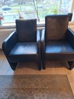 Mooie leren stoelen set, Huis en Inrichting, Stoelen, Gebruikt, Blauw, Leer, Ophalen of Verzenden