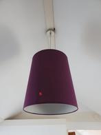 Twee paarse/auberginekleurige hanglampen, Huis en Inrichting, Lampen | Lampenkappen, Rond, Zo goed als nieuw, Ophalen