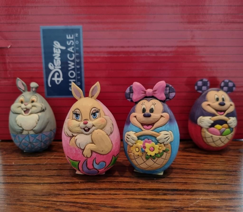 Disney Traditions Jim Shore Paasei Mickey Minnie Stamper, Ophalen of Verzenden, Mickey Mouse, Zo goed als nieuw, Beeldje of Figuurtje