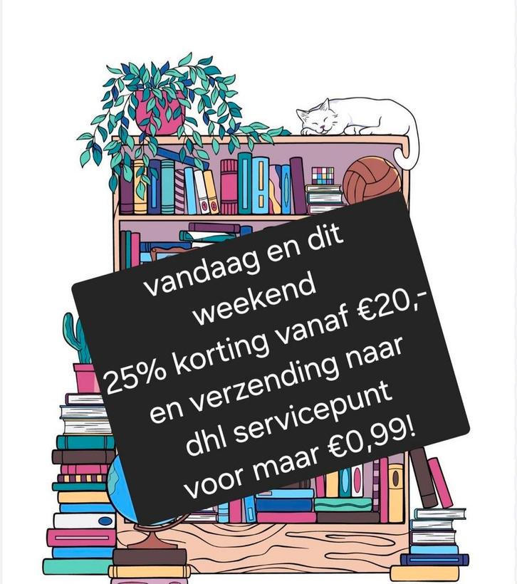 25% korting op alles bij besteding v €20,- of meer, Boeken, Literatuur, Verzenden
