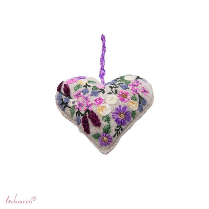 Lila vilten hartje met mooie versiering leuk als cadeau, Huis en Inrichting, Woonaccessoires | Overige, Nieuw, Ophalen of Verzenden