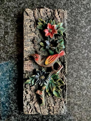 Wanddecoratie, vogel, kunststof, giethars, vintage beschikbaar voor biedingen