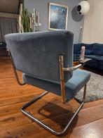 Lichtblauwe rib fauteuil van Piet Klerk, Ophalen, Gebruikt, Blauw, Metaal