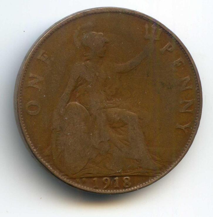 Groot-Brittannië 1 Penny 1918 KN Kings Norton Birmingham !!!, Postzegels en Munten, Munten | Europa | Niet-Euromunten, Overige landen