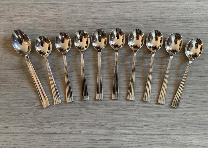 verzilverde lepeltjes Douwe Egberts Empire, 90 zilver, jr 80, Huis en Inrichting, Keuken | Bestek, Zo goed als nieuw, Zilver, Ophalen of Verzenden