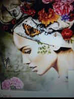 Print op poster Vrouw met hoofddoek 100x100cm, Nieuw, Ophalen, Vierkant, Overige onderwerpen