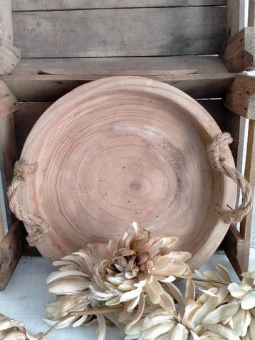 Clayre en Eef houten dienblad met touwhandvatten beschikbaar voor biedingen