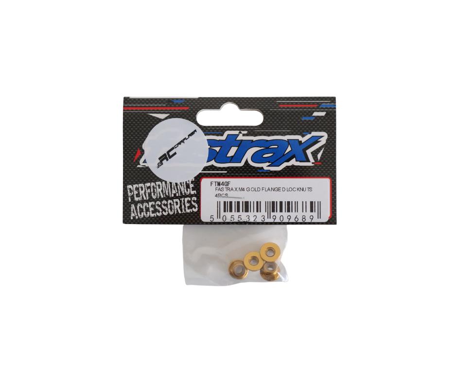 FASTRAX M4 GOLD FLANGED LOCKNUTS 4PCS FTM4GF