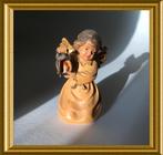 Oud houten beeldje: engeltje met lantaarn, Moroder, Antiek en Kunst, Ophalen of Verzenden
