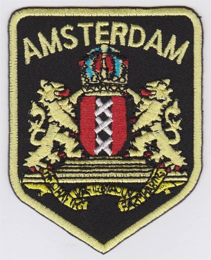 Amsterdam stoffen opstrijk patch embleem #1, Verzamelen, Kleding en Patronen, Nieuw, Shirt, Ophalen of Verzenden
