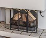 ANTIEKE VINTAGE HAARD SCHERM MET 4 PANELEN, Ophalen of Verzenden, Gebruikt