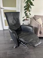 Nette Prominent Relaxfauteuil Zwart Leer Draaibaar M, Minder dan 75 cm, Leer, Ophalen of Verzenden, Zo goed als nieuw