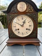Antieke Houten Pendule Klok Tempus Fugit - Werkend & Complee, Antiek en Kunst, Antiek | Klokken, Ophalen of Verzenden
