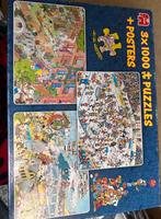 Jan van Haasteren. 3 x1000 puzzel plus posters., Ophalen of Verzenden, 500 t/m 1500 stukjes, Zo goed als nieuw