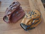 2x leren honkbal/baseball handschoen jeugd, Ophalen of Verzenden, Gebruikt, Honkbal, Handschoen