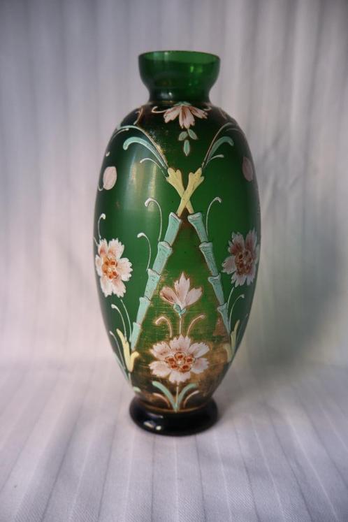 Antieke Art Nouveau Franse emaille goud vaas 1910-1920, Antiek en Kunst, Antiek | Glas en Kristal, Ophalen of Verzenden