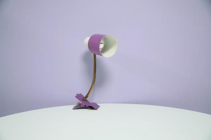 paarse klemlamp Hala Zeist, Huis en Inrichting, Lampen | Tafellampen, Gebruikt, Minder dan 50 cm, Metaal, Ophalen of Verzenden