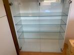 Keukenkastje / vitrinekast wit en glas, Ophalen, Gebruikt, 50 tot 100 cm, Glas