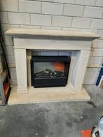 Zand stenen schouw, Huis en Inrichting, Haarden, Ophalen, Gebruikt, Vrijstaande haard, Elektrische haard