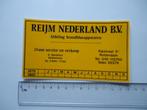 sticker REIJM Nederland 1979 brandweer spijkenisse sandifort, Verzenden
