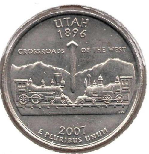 USA quarter 2007-D Utah, Postzegels en Munten, Munten | Amerika, Losse munt, Noord-Amerika, Ophalen of Verzenden