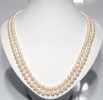 Schitterende 120 Cm Lange Akoya Zoutwater Parel Ketting, Verzenden, Zilver, Ketting, Met edelsteen