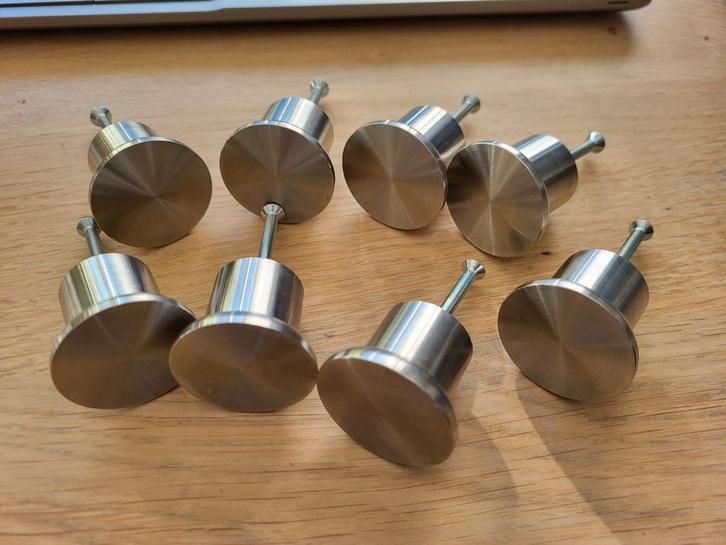 Zware rvs knoppen nikki / deurknoppen / handgrepen 8 stuks, Huis en Inrichting, Kasten | Overige, Zo goed als nieuw, Ophalen of Verzenden