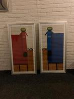 2x grote wissellijst van hond met appel; wanddecoratie kind, Metaal of Aluminium, Ophalen of Verzenden, Zo goed als nieuw, 75 cm of meer