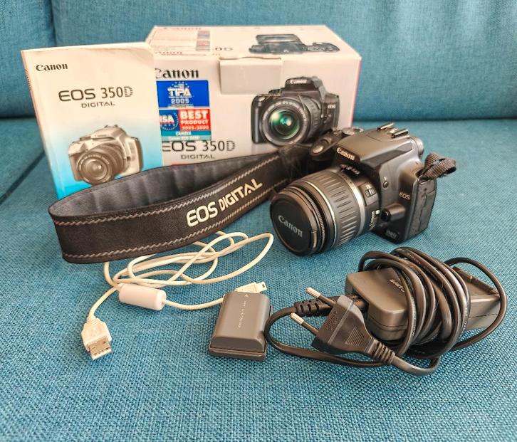 Mooie Canon EOS 350D Spiegelreflexcamera set te koop, Audio, Tv en Foto, Fotocamera's Digitaal, Zo goed als nieuw, Spiegelreflex