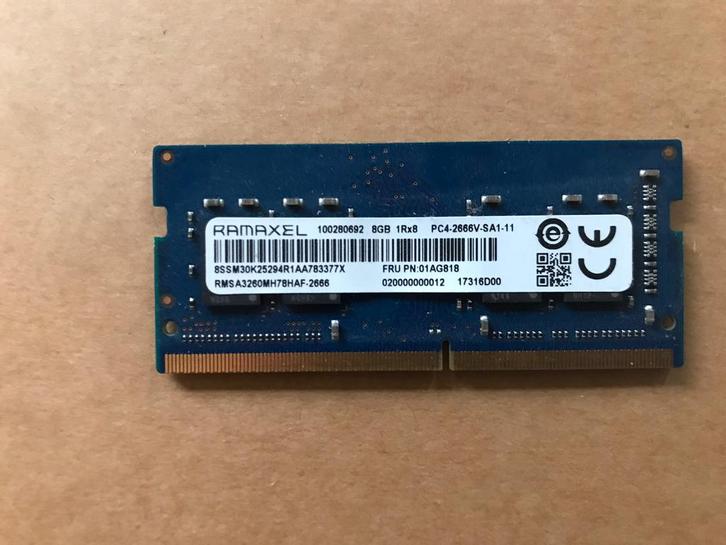 2x 8 GB Ram geheugen laptop DDR4 So-dimm 2400 2667 mhz 1Rx8, Computers en Software, RAM geheugen, Zo goed als nieuw, Laptop, 8 GB