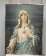 Oude plaat van Maria achter glasplaat, Ophalen